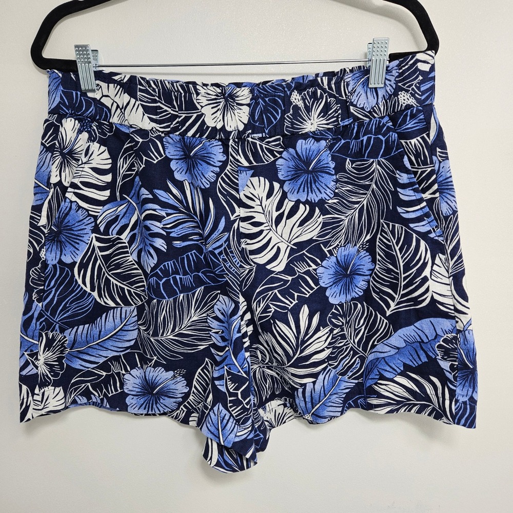 Talbots Linen Shorts Nantucket Pull-On Paperbag Womens Boho Coastal Cottage LP